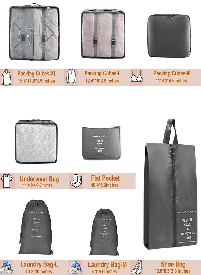 YEEYAA 9 Set Packing Cubes for Suitcase, Compression Packing Cubes for Carry on Suitcases, Luggage Organizer Packing Cubes for Travel Essentials, Large Mesh Luggage Packing Cubes for Suitcases - Image 4