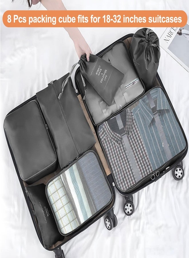 YEEYAA 9 Set Packing Cubes for Suitcase, Compression Packing Cubes for Carry on Suitcases, Luggage Organizer Packing Cubes for Travel Essentials, Large Mesh Luggage Packing Cubes for Suitcases - Image 2