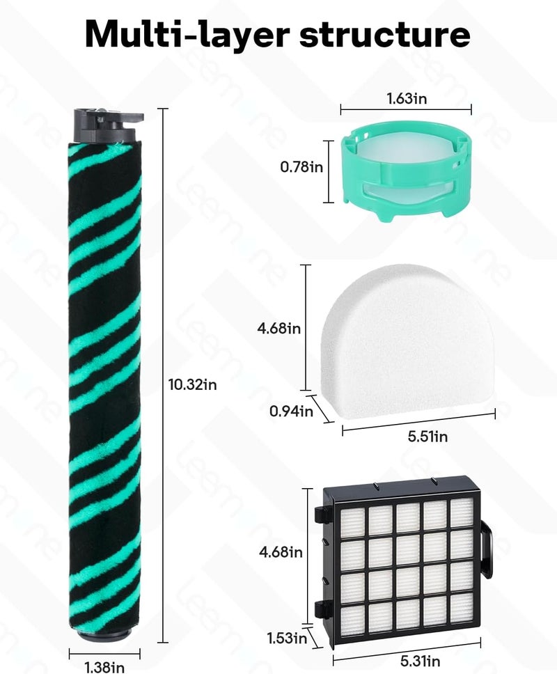 Leemone AZ4002 Replacement Accessories for Shark AZ4000 AZ4000C AZ4002 AZ4002W POWERDETECT Upright Vacuum Cleaner, 1 Brushroll, 2 Filters, 4 Foam & Felt Filters, 4 Odor Neutralizer Cartridges, 12 Pack - Image 4
