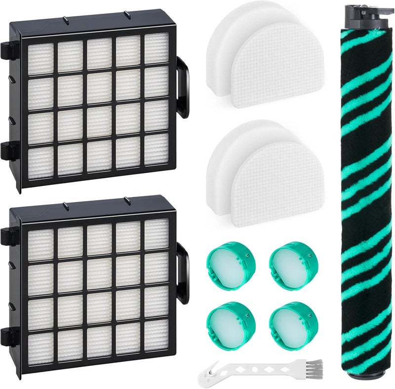 Leemone AZ4002 Replacement Accessories for Shark AZ4000 AZ4000C AZ4002 AZ4002W POWERDETECT Upright Vacuum Cleaner, 1 Brushroll, 2 Filters, 4 Foam & Felt Filters, 4 Odor Neutralizer Cartridges, 12 Pack - Image 1