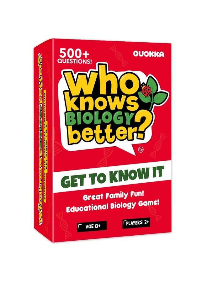 quokka ألعاب لوحية للأطفال من 8 إلى 12 عامًا والعائلة - لعبة بطاقات تريفيا تعليمية للأطفال من عمر 8 سنوات فما فوق - من يعرف البيولوجيا بشكل أفضل؟ - أكثر من 500 سؤال للتعلم الممتع وليلة ألعاب عائلية - تريفيا علمية للأطفال - Image 1