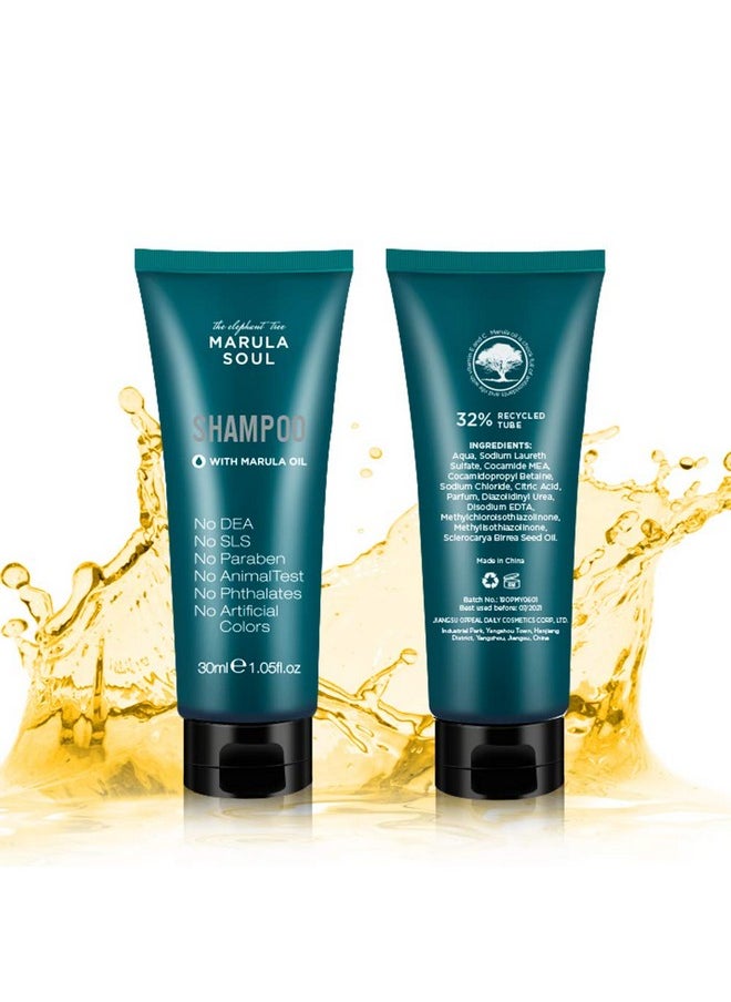 OPPEAL.HOSMALL Oppeal Marula Oil Travel Size Shampoos In Bulk ( 1.05 Fl Oz 50 Pack) Mini Tube For Use In Hotel/Vacation Rental/Guest Room Deeply Cleanning Ambergris Scent Eco Friendly Container All Hair Types  - Image 3