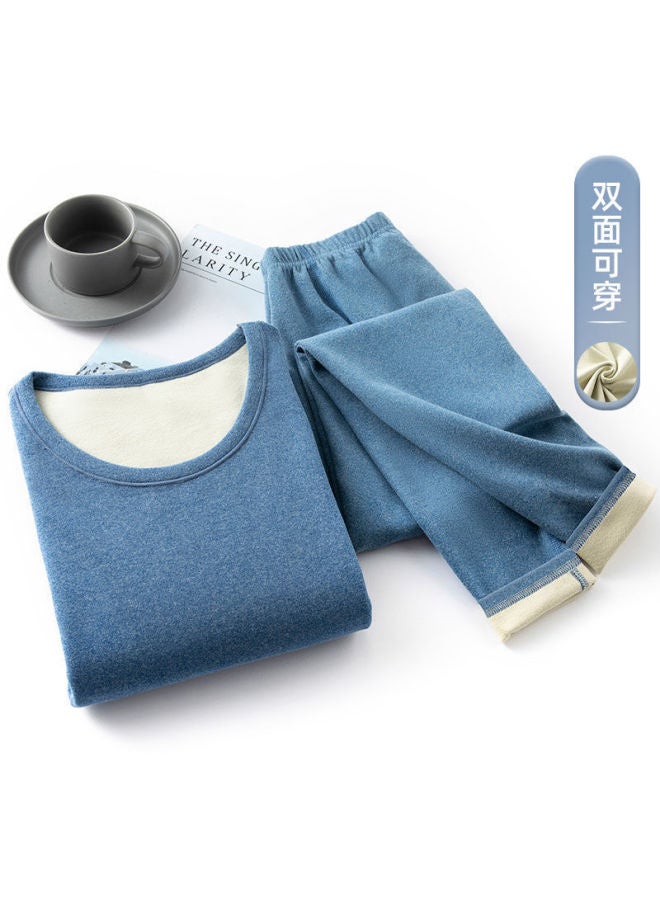Ab-sided Seamless Thermal Underwear Set For Men And Women, Couple's Autumn Clothes And Pants, Men's Base Layer, Double-sided, Two-tone Seamless Design