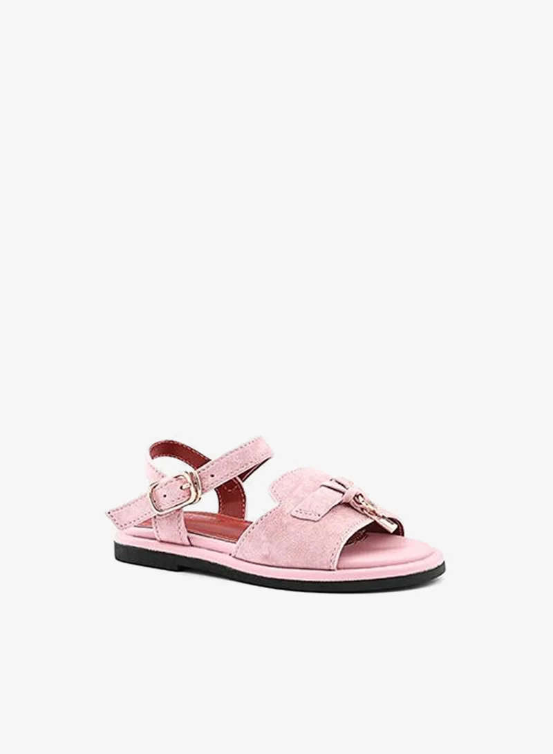 كابلي صنادل بناتي بكعب مسطح وحزام للكاحل