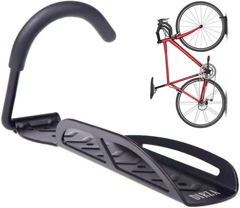 Dirza Bike Rack Garage Wall Mount Bike Hanger Storage System Vertical Bike Hook for Indoor Shed - Easily Hang/Detach - Heavy Duty Holds up to 65 lb with Screws Black - Image 1