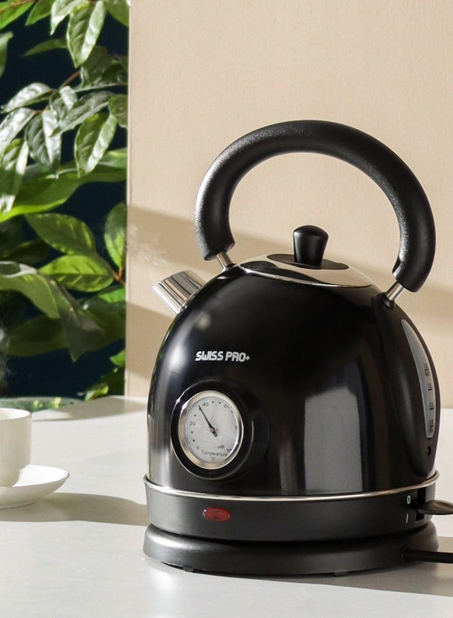 سويس برو+ غلاية ريترو 1.8 لتر  2200 وات - أسود - SP-WK2200B - Image 1