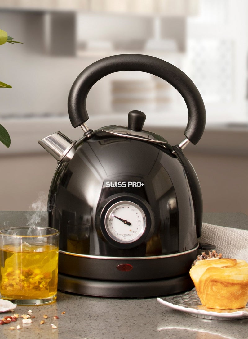 سويس برو+ غلاية ريترو 1.8 لتر  2200 وات - أسود - SP-WK2200B - Image 2