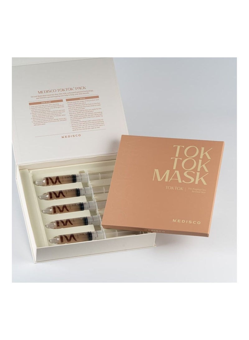 stayve Carboxy Therapy Medisco Tok Tok 5pcs for Glowing Skin Whitening Skin Texture Improvement Moisturizing Slimming Lifting Carboxy facial Kit Co2 Face Mask - Image 1