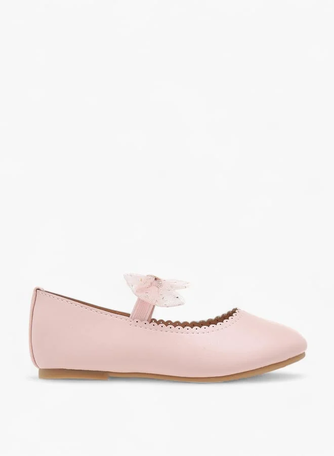 Flora Bella By Shoexpress Girls Bow Detail Ballerina Shoes with Elasticated Strap