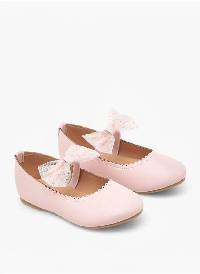 فلورا بيلا من شو إكسبرس Girls Bow Detail Ballerina Shoes with Elasticated Strap