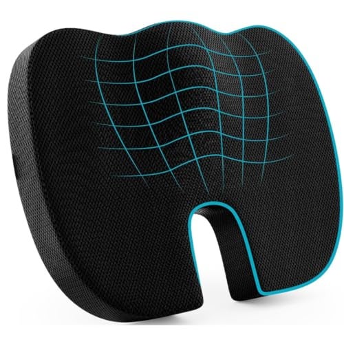 SHIVSAKTI Orthopedic Seat Cushion for Tailbone Pain Relief – Memory Foam Coccyx Cushion for Office Chair, Car & Wheelchair – Ergonomic U-Shaped Design for Sciatica, Lower Back & Coccyx Support - Image 1