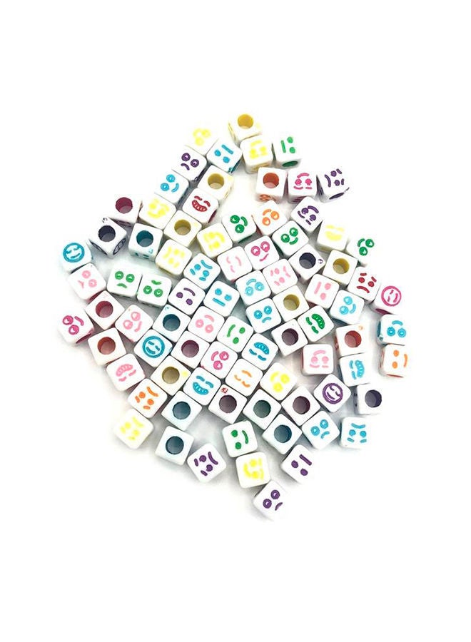 NIBEMINENT 2000-Piece DIY Crafting Emoji Face Cube Shape Beads 0.6x0.6cm - Image 1
