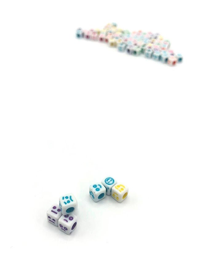 NIBEMINENT 2000-Piece DIY Crafting Emoji Face Cube Shape Beads 0.6x0.6cm - Image 2