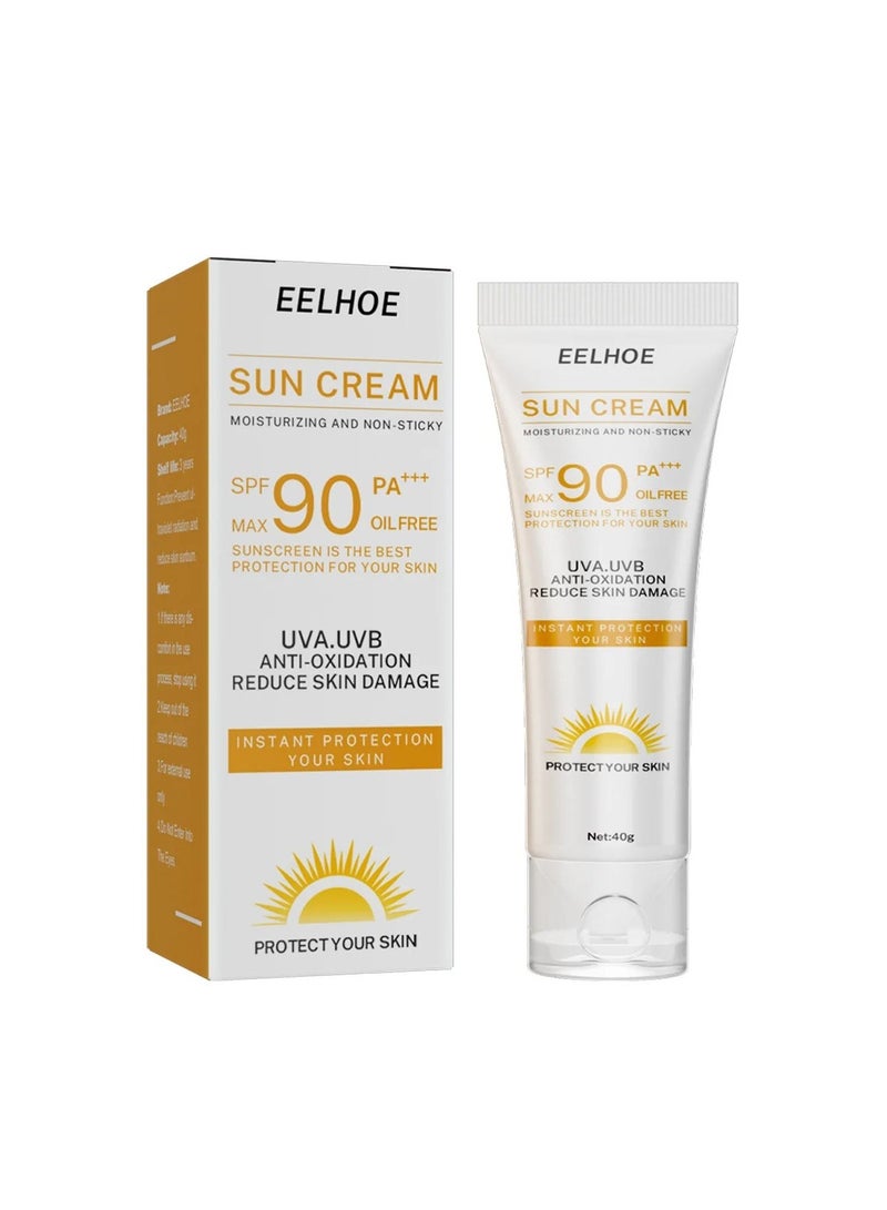 EELHOE Sun Protection Cream. Easy To Absorb Instant Facial Solar Sun Block, Sun Cream With Light And Non-greasy Texture, Sun Protection Gel Isolation Lotion Suitable For Sensitive Skin, (40g) - Image 1