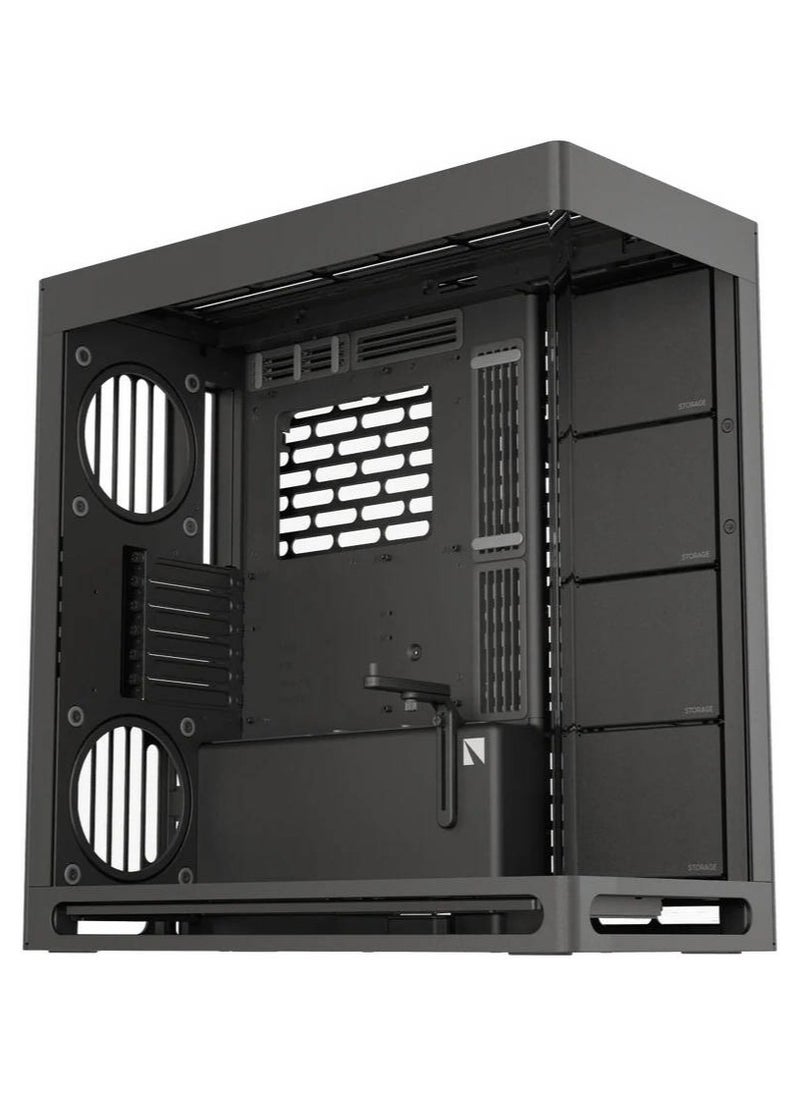 ماركة غير محددة - علبة كمبيوتر HAVN HS 420 E-ATX Mid Tower VGPU Edition، مشعاعات تصل إلى 420 مم، 11 دعامة مروحة، صفائح معدنية SGCC، زجاج مقسّى، ABS، سبيكة زنك، مغناطيس NdFeB، أسود | HVN-CA-HS420-08 - Image 1