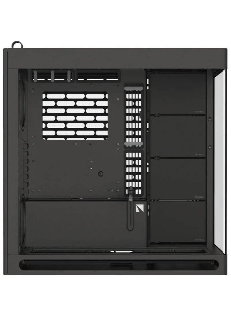 ماركة غير محددة - علبة كمبيوتر HAVN HS 420 E-ATX Mid Tower VGPU Edition، مشعاعات تصل إلى 420 مم، 11 دعامة مروحة، صفائح معدنية SGCC، زجاج مقسّى، ABS، سبيكة زنك، مغناطيس NdFeB، أسود | HVN-CA-HS420-08 - Image 1