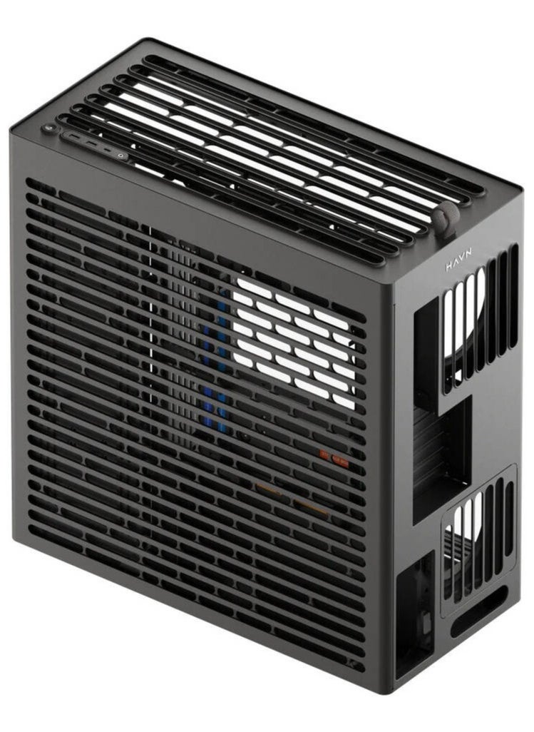 ماركة غير محددة - علبة كمبيوتر HAVN HS 420 E-ATX Mid Tower VGPU Edition، مشعاعات تصل إلى 420 مم، 11 دعامة مروحة، صفائح معدنية SGCC، زجاج مقسّى، ABS، سبيكة زنك، مغناطيس NdFeB، أسود | HVN-CA-HS420-08 - Image 1
