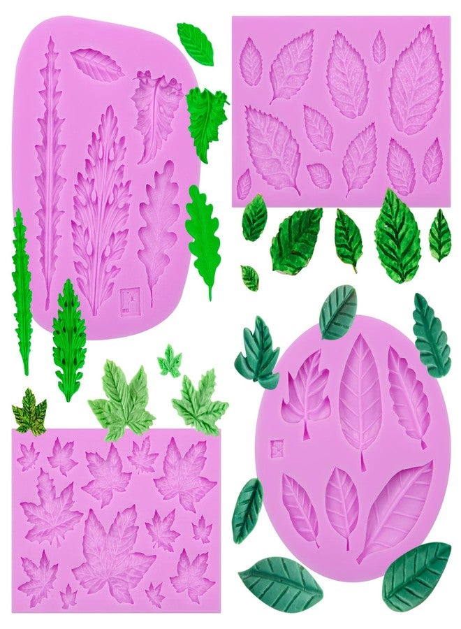 acvcatto Leaf Fondant Silicone Molds, Maple Leaf Cake Mold, Fern Leaves Chocolate Baking Mold for Cake Decoration Cupcake Topper Candy Sugar Craft Gum Paste Clay Resin - Image 1