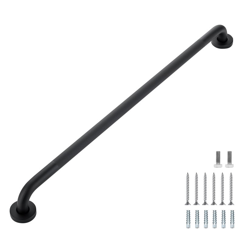 Ravinte Hardware Grab Bars for Shower 1 Pack 32Inch Anti Slip Shower Handles for Elderly Safety Shower Grab Bar Stainless Steel Handicap Grab Bars for Bathroom Black 1 Diameter - Image 2