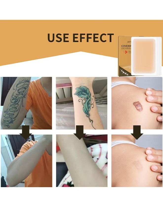 Jaysuing Tattoo Covering Up Sticker Ultra Thin Patch, Tattoo Concealing Tape Breathable And Waterproof Skin Concealing Tape Tattoo Flaw Conceal Sticker Patch Scar Cover Sticker (6PCS Skin Primary Color) - Image 2