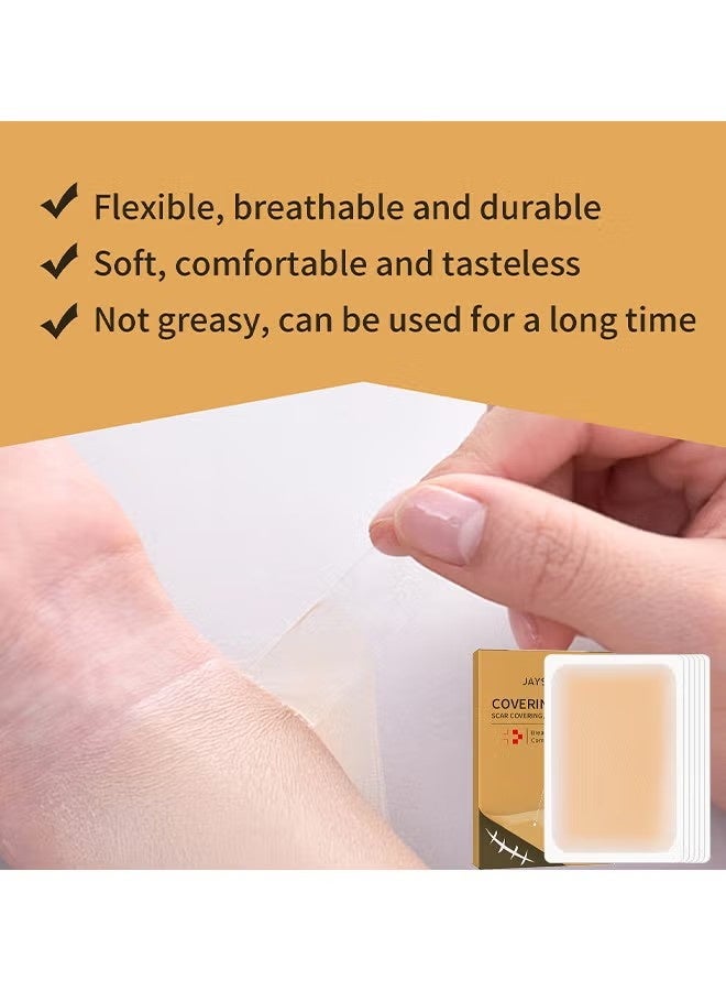 Jaysuing Tattoo Covering Up Sticker Ultra Thin Patch, Tattoo Concealing Tape Breathable And Waterproof Skin Concealing Tape Tattoo Flaw Conceal Sticker Patch Scar Cover Sticker (6PCS Skin Primary Color) - Image 3