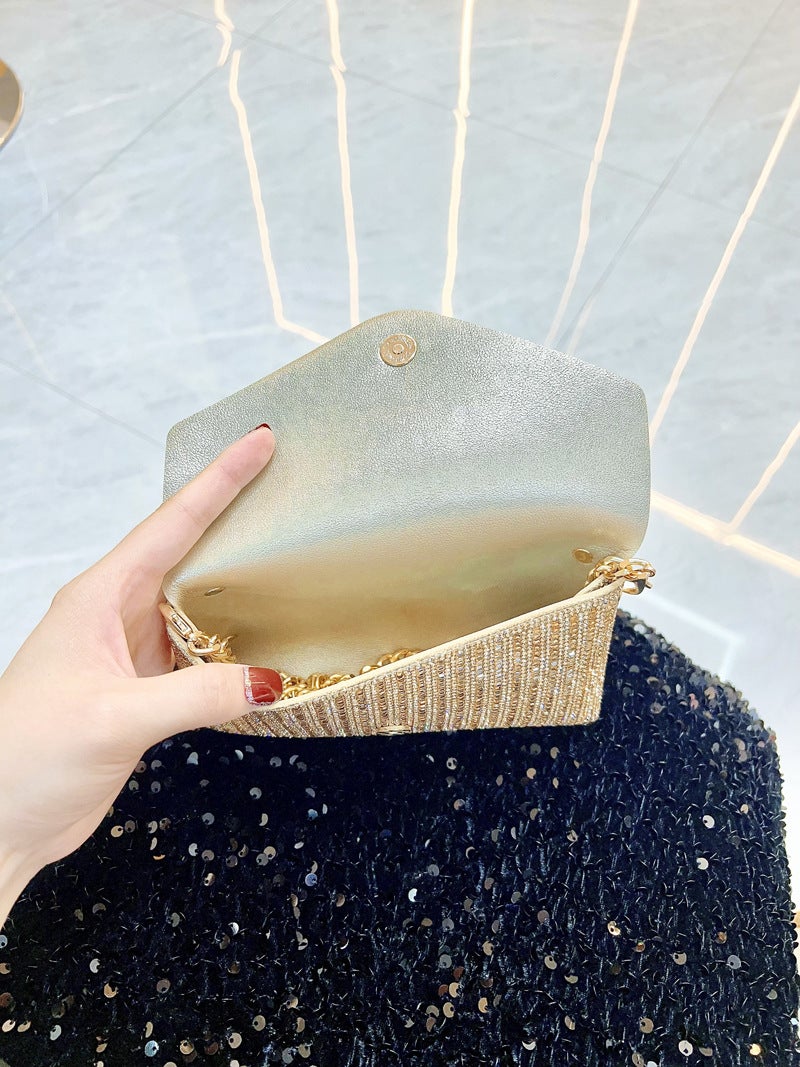 New Fashion Mobile Phone Bag Full Diamond Chain Hand-Held Small Square Bag Dinner Bag Crossbody Shoulder Underarm Bag - Image 4