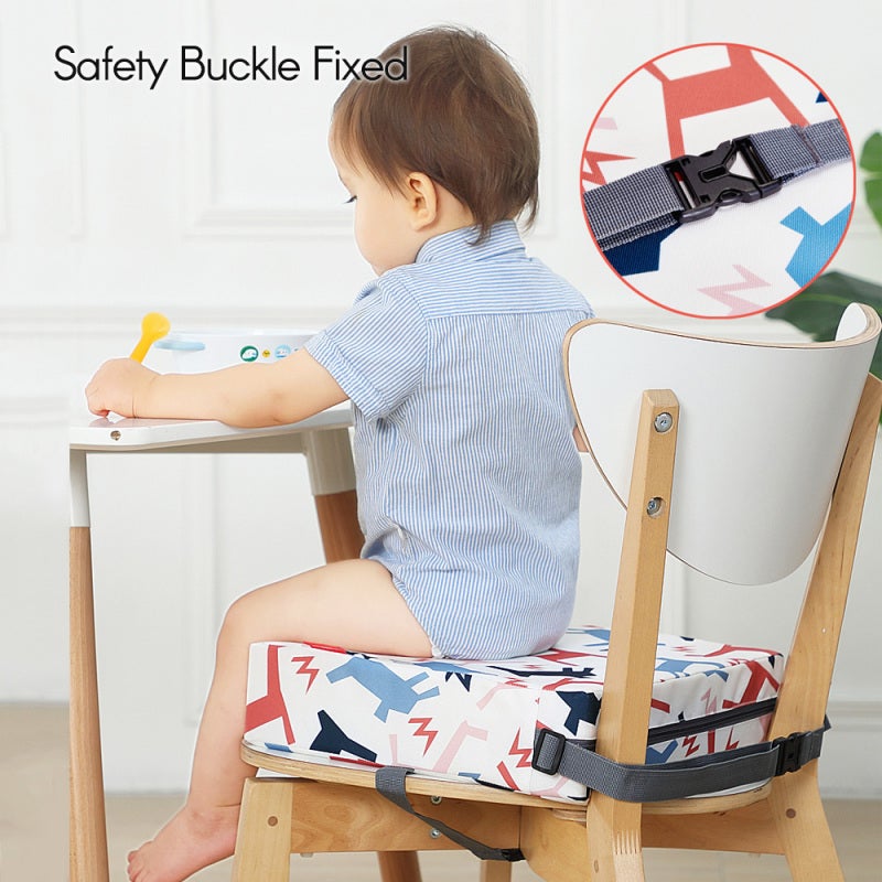 Baby Chair Booster 32 * 32 * 8cm - Adjustable & Detachable Breathable & Washable Chair Booster Cushion for Indoor Travel Camping Toddlers - Image 4