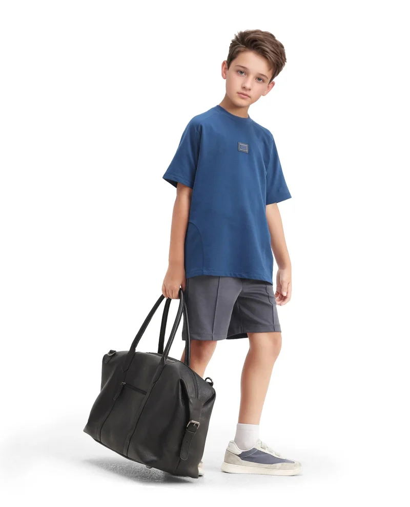 Rare Ones Rare Ones Kids Clas Dusky Grey Cotton Solid Button & Zip Closure Regular Fit Shorts