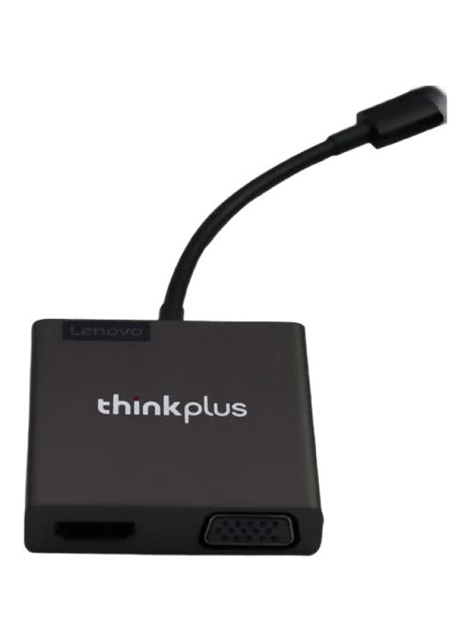 thinkpad Lenovo Type-C To Hdmi Converter, Vga Adapter, Splitter, 4K Screen Mirroring, Apple Huawei Usb-C Docking Station, 3-In - Image 1