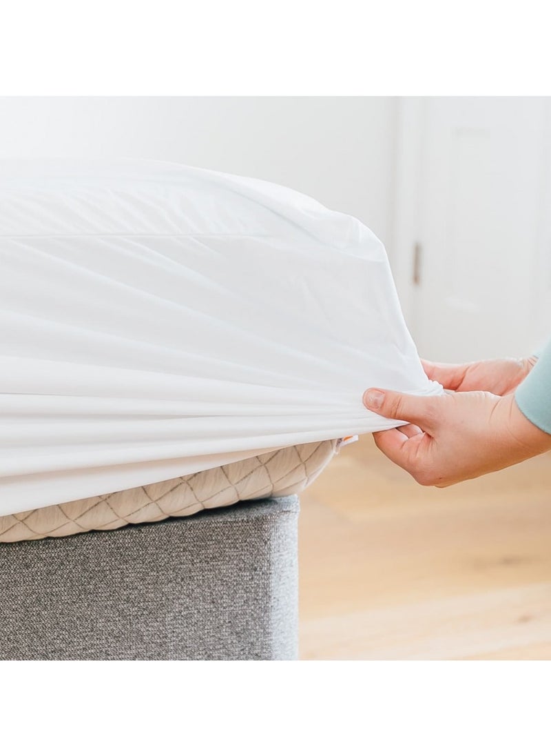 HOMEVEO Mattress Pad with Microfiber Filling, Cool Antibacterial Fabric, 100% Cotton - 14cm White 200 ×100×30 cm  - Image 2