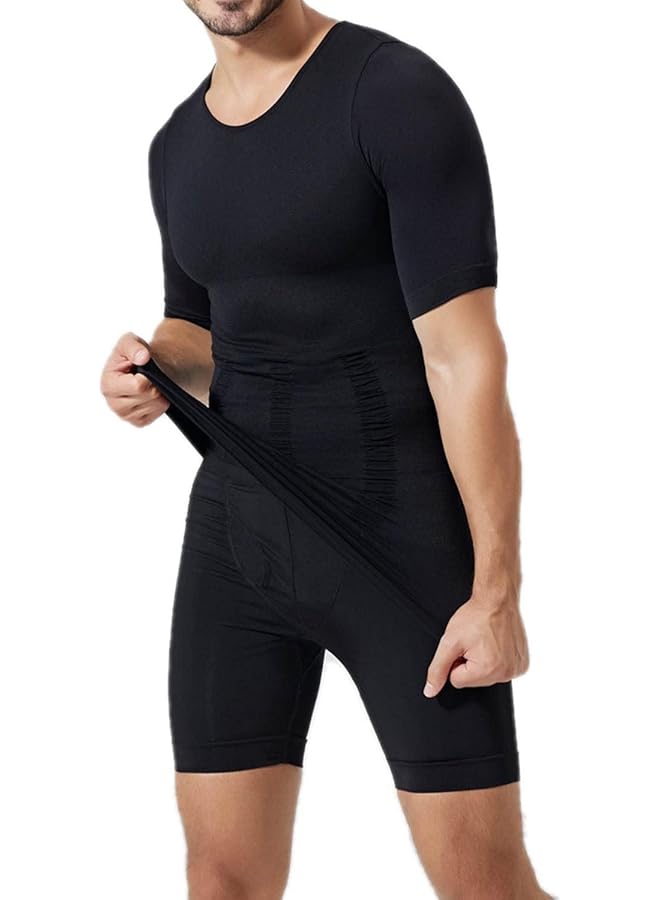 PHCOMRICH Mens Compression Shirt Undershirt Slimming Tank Top Workout Vest Abdomen Slim Body Shaper (L) - Image 2