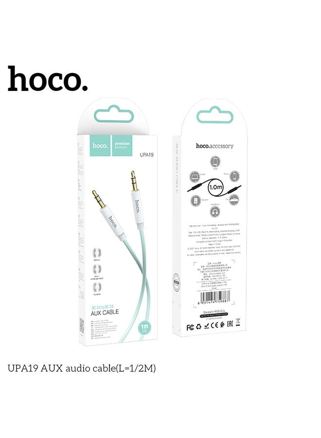 hoco. UPA19 Cable 3.5mm to 3.5mm audio AUX(L=1M, Green)  - Image 4