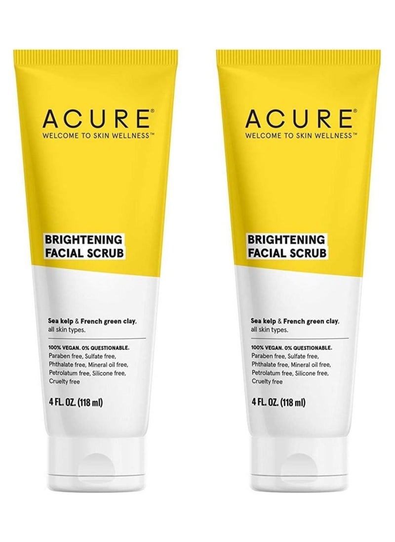 Acure Acure Brightening Facial Scrub with Sea Kelp and French Green Clay by Brilliantly, 100% Vegan, 4 fl oz/118 ml, Unisex  - Image 1