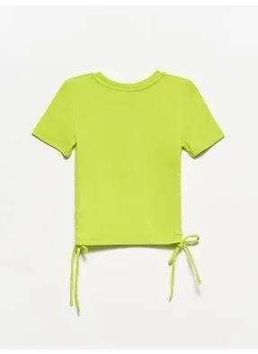 ديلفين 30117 Shirred Detail T-shirt-Lime