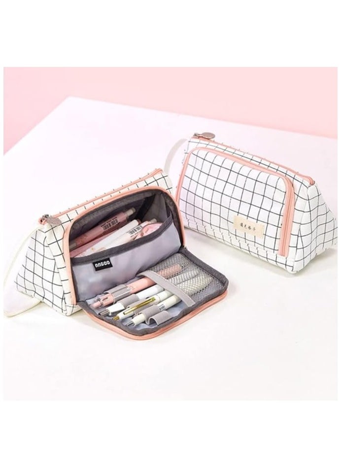 ECVV - Large Capacity Pencil Pen Case, Cute Pencil Pouch Cases Organizer with Easy Grip Handle, Pouch Pen Box Bag for Teen Girls Student Kids Gifts - Image 1