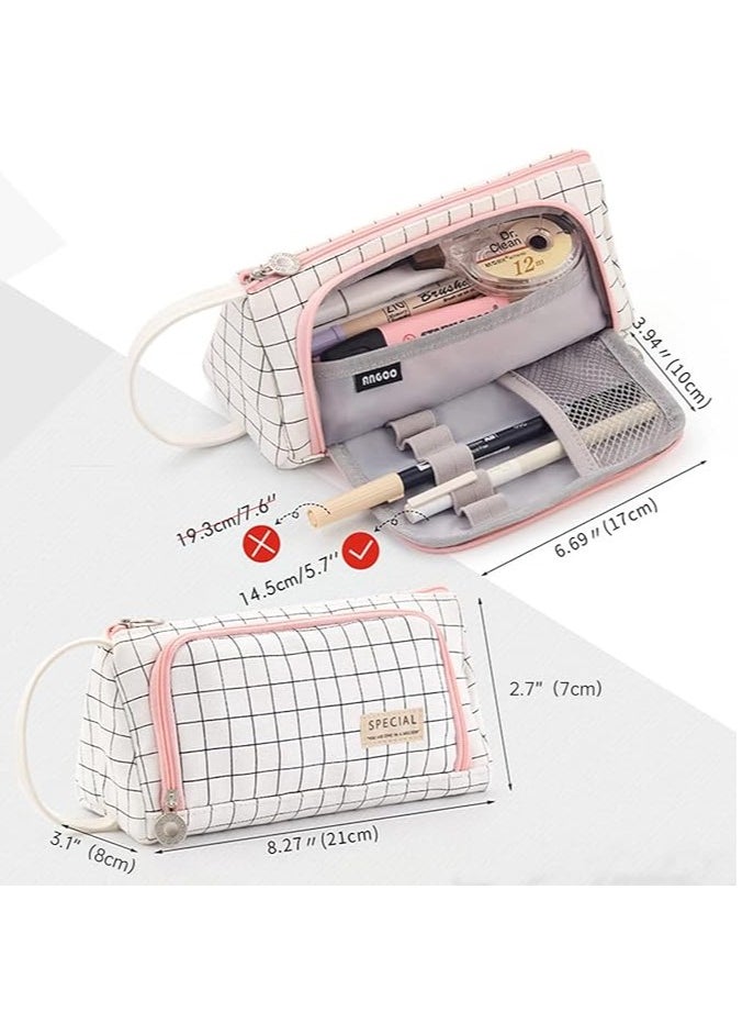 ECVV - Large Capacity Pencil Pen Case, Cute Pencil Pouch Cases Organizer with Easy Grip Handle, Pouch Pen Box Bag for Teen Girls Student Kids Gifts - Image 1