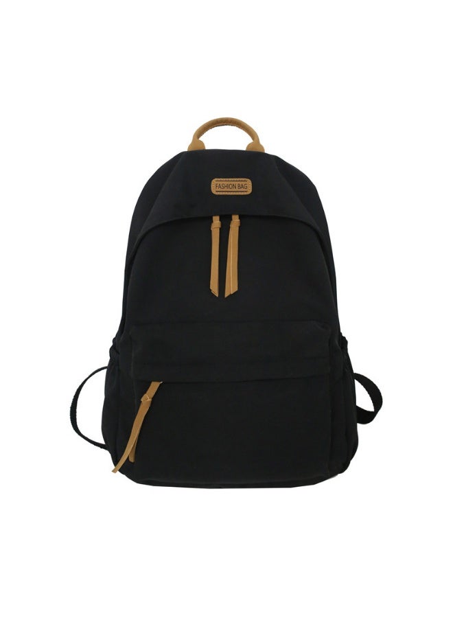 Casual Backpack, Retro Lightweight Design, Bookcase for 16-inch Laptop, Waterproof, Casual Daily Backpack, Suitable for Teenager Men and Women to School, Suitable for College Travel, Suitable for Teenager commuting to work (Black) - Image 1