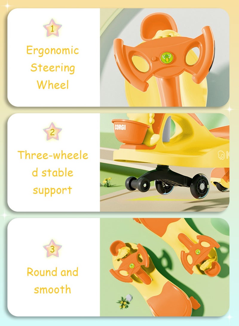 YES!TWOGO سيارة دفع للأطفال، سيارة توازن خفيفة الوزن للتأرجح في الهواء الطلق والداخل، مع عجلات صامتة وسلة تخزين، للأطفال من 1-6 سنوات - Image 4