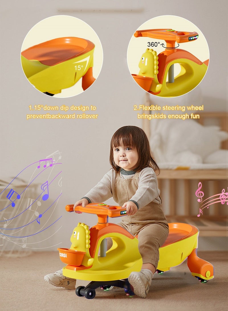 YES!TWOGO سيارة دفع للأطفال، سيارة توازن خفيفة الوزن للتأرجح في الهواء الطلق والداخل، مع عجلات صامتة وسلة تخزين، للأطفال من 1-6 سنوات - Image 3