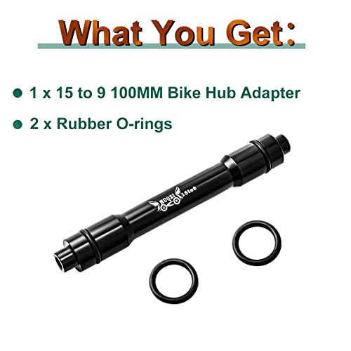 MUQZI Bicycle QR Adapter 15 to 9mm Front Wheel Hub Adapter 100mm Thru Axle Hub Quick Release for Mountain Road Bike, Black - Image 3
