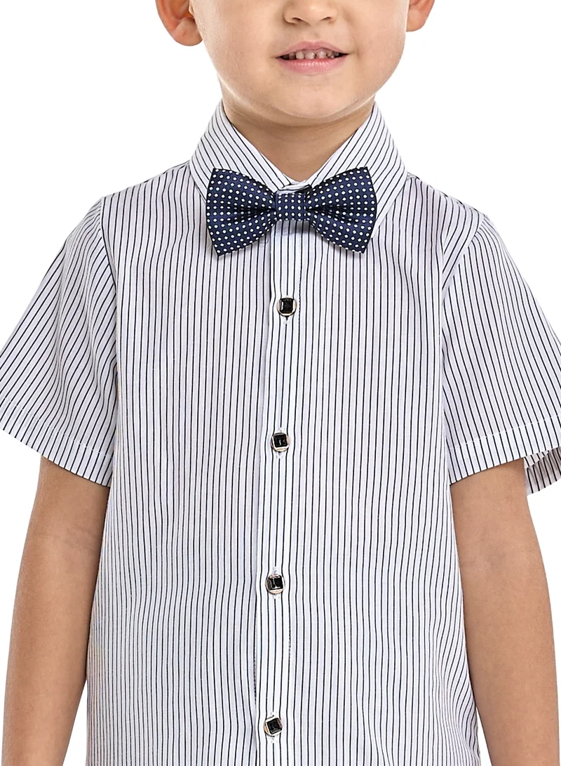 victor and jane Tan Waistcoat And Pant Set With Shirt And Bow Tie