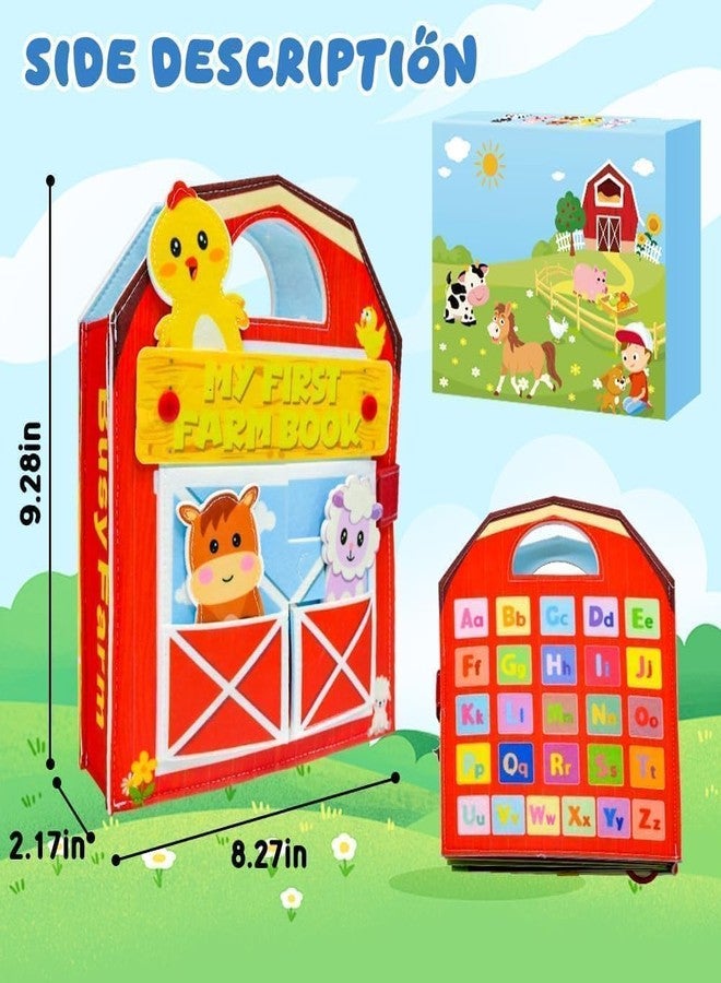 Kimicare Farm Busy Book for Toddlers 1-3, Busy Book for Toddlers 3-5, Educational Farm Barn Animals Quiet Books with Finger Puppets, Montessori Portable Travel Learning Toys for 1 Year Old Boy Girl Gifts - Image 2