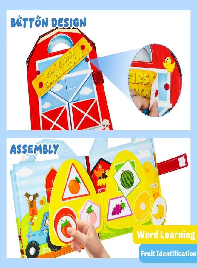 Kimicare Farm Busy Book for Toddlers 1-3, Busy Book for Toddlers 3-5, Educational Farm Barn Animals Quiet Books with Finger Puppets, Montessori Portable Travel Learning Toys for 1 Year Old Boy Girl Gifts - Image 4