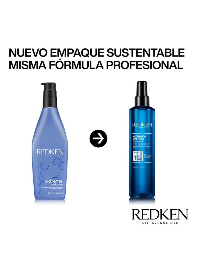 Redken Extreme Anti-Snap Anti-Breakage Leave-In Treatment | for Distressed Hair | Fortifies & Helps Reduce Breakage | Infused with Proteins | 8.5 Fl. Oz. - Image 3