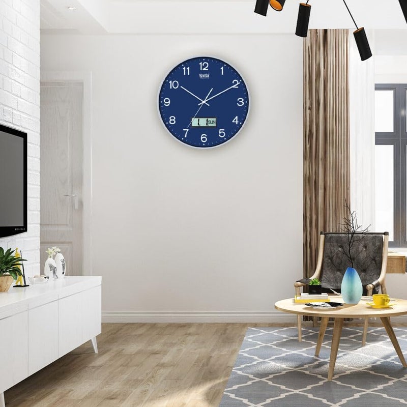 Ajanta Home Décor Wall Clock 9167 – Blue | Silent Sweep Quartz Movement | Stylish Designer Frame | 1‑Year Warranty - Image 3