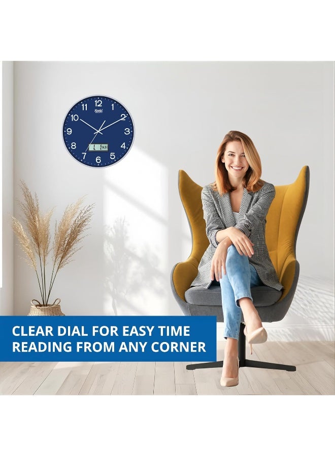 Ajanta Home Décor Wall Clock 9167 – Blue | Silent Sweep Quartz Movement | Stylish Designer Frame | 1‑Year Warranty - Image 5