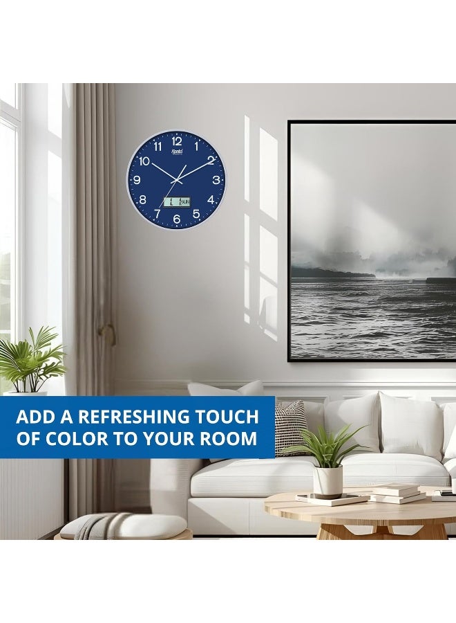 Ajanta Home Décor Wall Clock 9167 – Blue | Silent Sweep Quartz Movement | Stylish Designer Frame | 1‑Year Warranty - Image 3