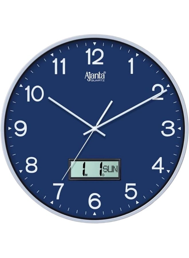Ajanta Home Décor Wall Clock 9167 – Blue | Silent Sweep Quartz Movement | Stylish Designer Frame | 1‑Year Warranty - Image 1