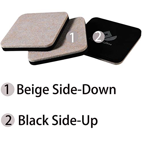 Liyic 20 Pack 3in.Square Felt Sliders for Hard Surfaces - Heavy Duty Furniture Moving Sliders - Image 3
