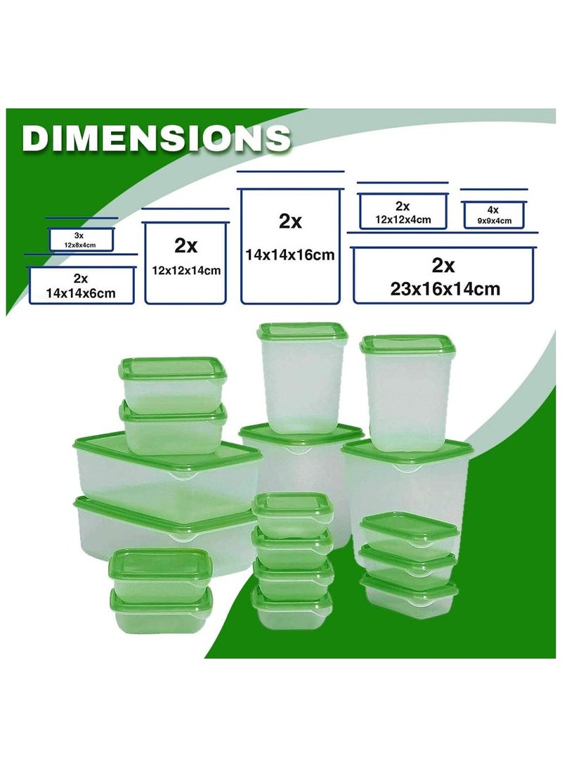 بلومنغ تايم حاويات طعام بلاستيكية متينة لتخزين الطعام مكونة من 17 قطعة، صندوق غداء للكبار خالي من مادة BPA، مناسب لغسالة الأطباق والفريزر والميكروويف - Image 2
